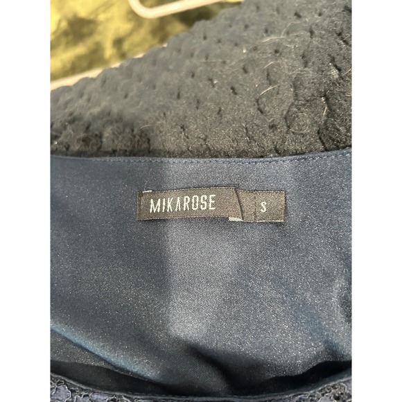 Mikarose Navy Blue Lace Modest Fit & Flare Dress Short Sleeve Small S Wedding - Picture 5 of 7